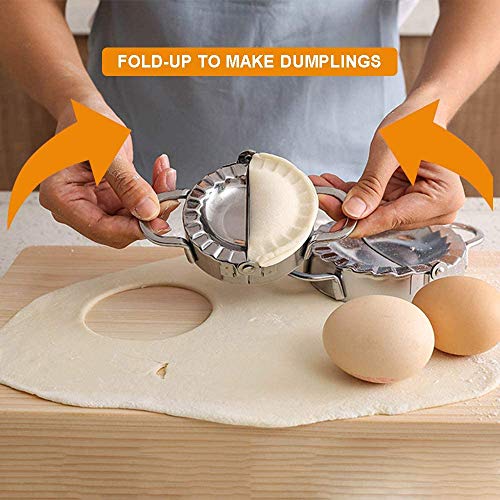 Htovila Dumpling Maker 1PC Dough Press Circle Cutter Ravioli Empanada Maker Stainless Steel Mold Kitchen Tools-S