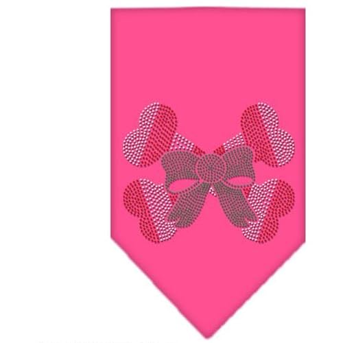 Mirage Candy Bastón Crossbones Rhinestone Bandana, Grande, Rosa Brillante