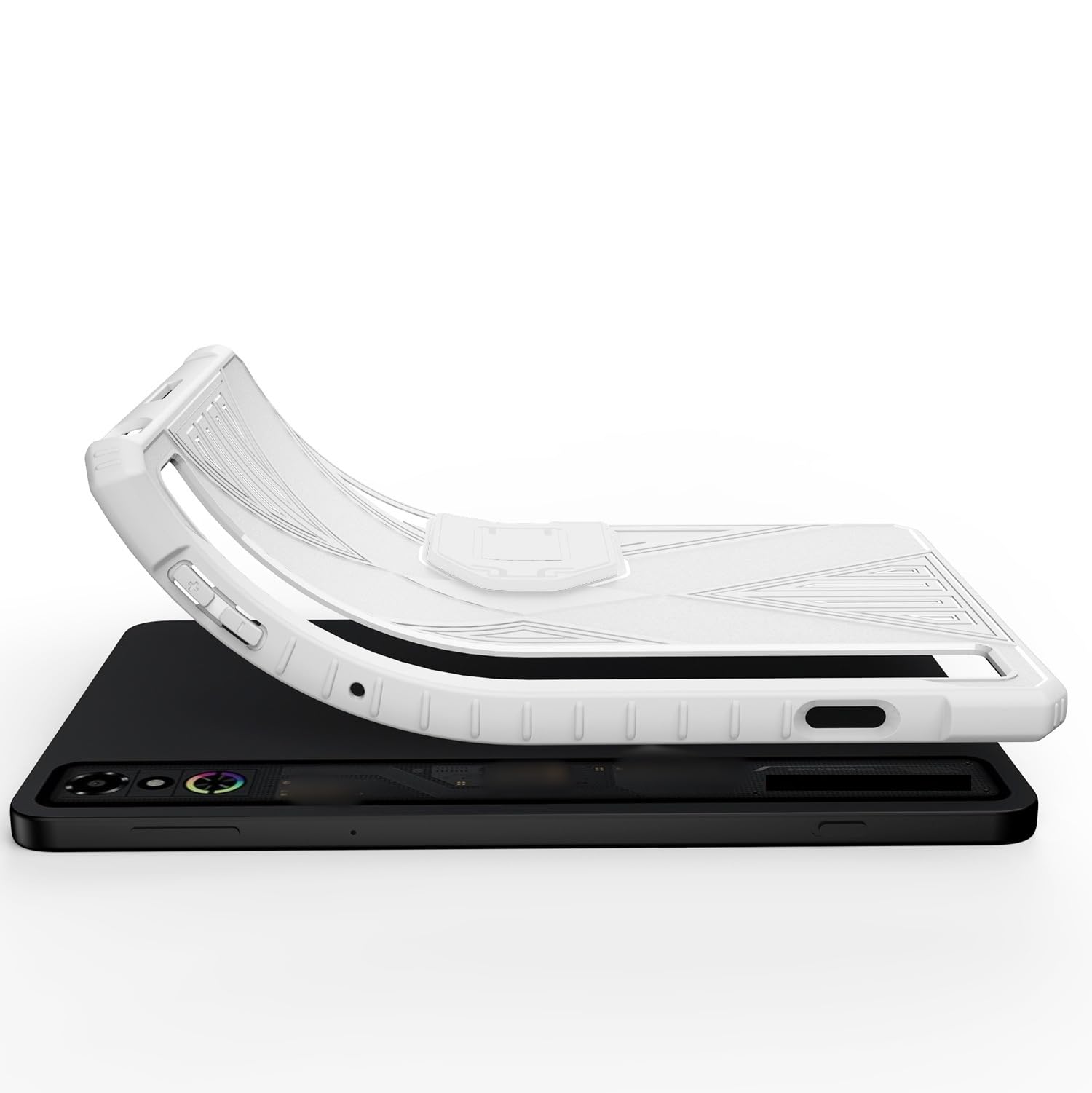 Etui TPU do REDMAGIC Astra, pokrowiec ochronny zapobiegający upadkowi z magnetycznym stojakiem - do tabletu REDMAGIC 3 Pro (białe)