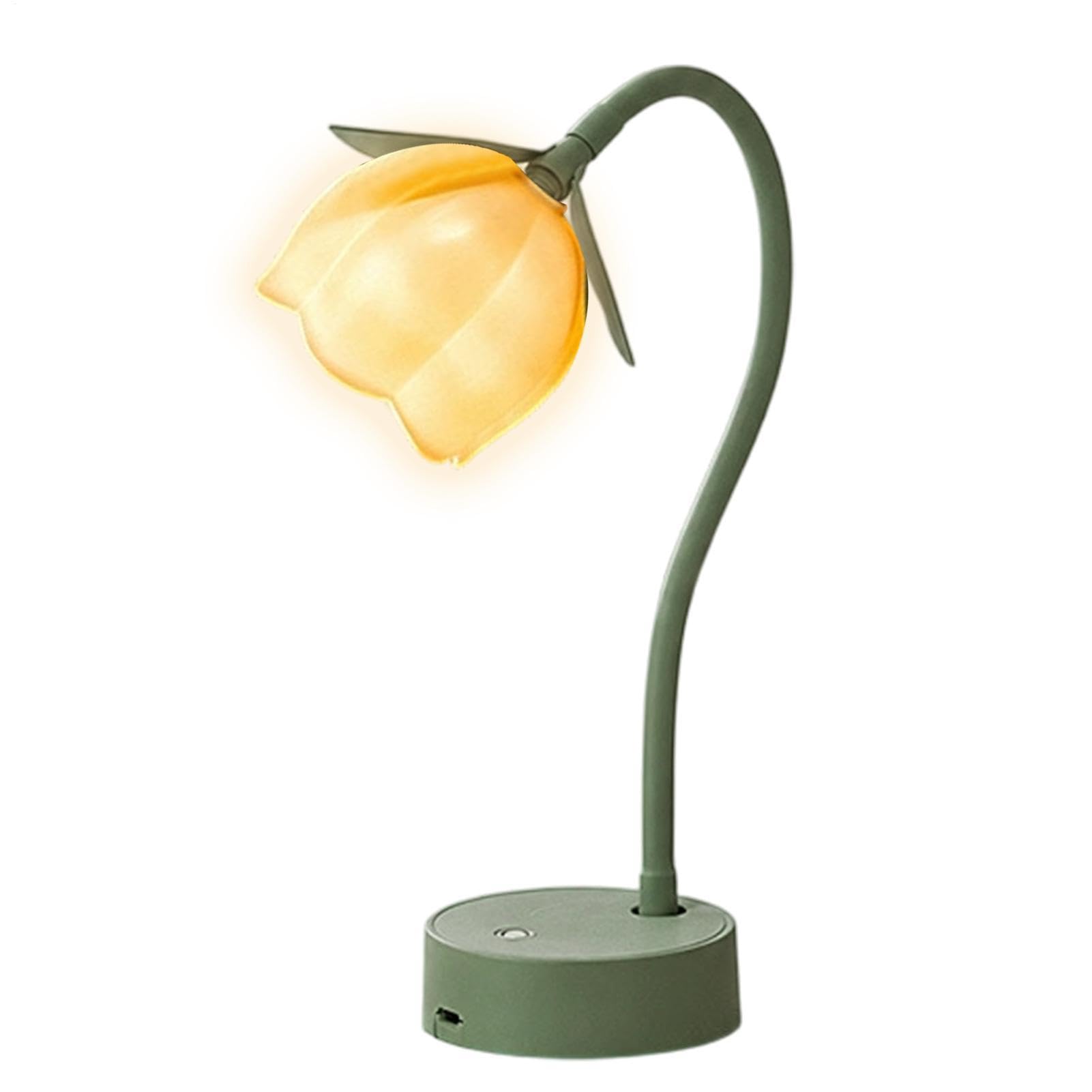 Aplique de Pared de Flor Luz Nocturna Inalámbrica con Cuello de Ganso