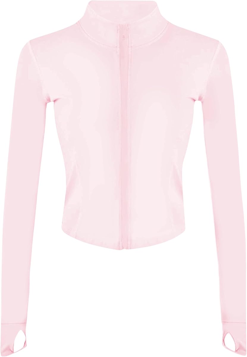 Women's Full Zip Seamless Workout Jacket Running Yoga Slim Fit Track Jacket
