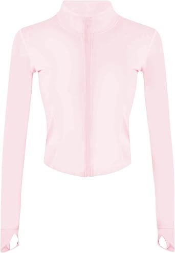 Tanming Womens Full Zip Seamless Workout Jacket Running Yoga Slim Fit Track Jacket
