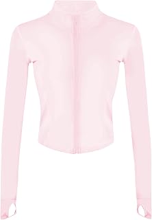 Women's Full Zip Seamless Workout Jacket Running Yoga Slim Fit Track Jacket