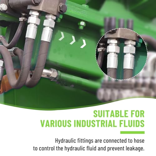 Image of 12 Pack Hydraulic Hose Fittings: 1 /2 inch I.D. Hose x 1 /2 inch NPTF Male with Protection Cover, Hydraulic Hose End Crimp Fitting Kits Compatible with U-Series Hoses
