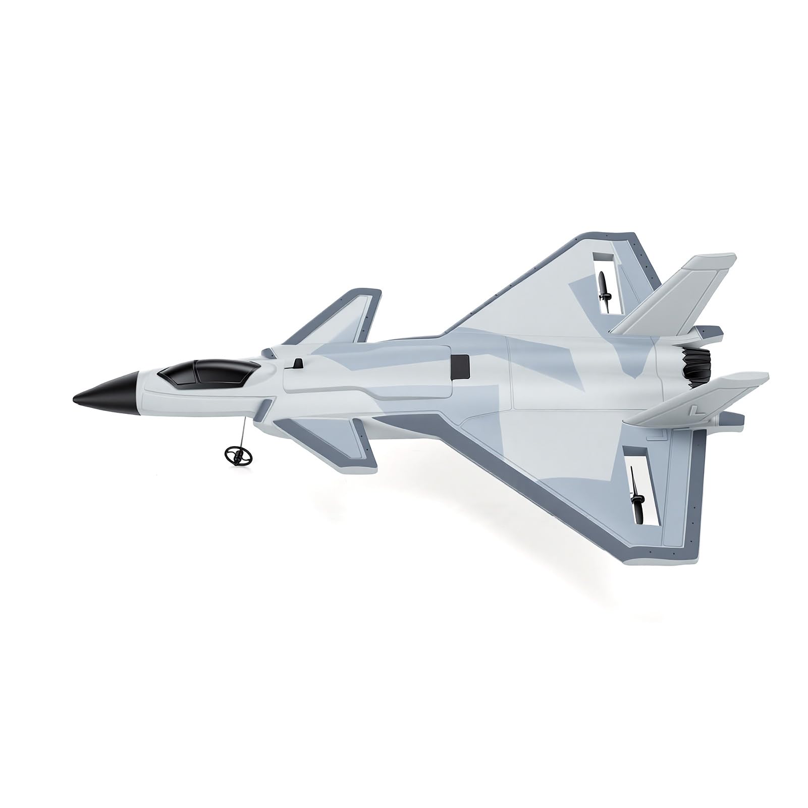 Avión RC Avión RC Controlado por Radio 2.4G 2 Canales EPP J20 Fighter Jet Toy Gyro de 3 Ejes Propulsión Trasera Doble con Baterías para Principiantes