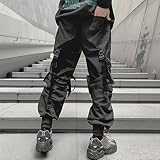 XYXIONGMAO Men's Cyberpunk Techwear Cargo Pants Baggy Streetwear Japanese Pants Men Outdoor Cool Trendy Casual Trousers Mens, Black, Large - Image 5