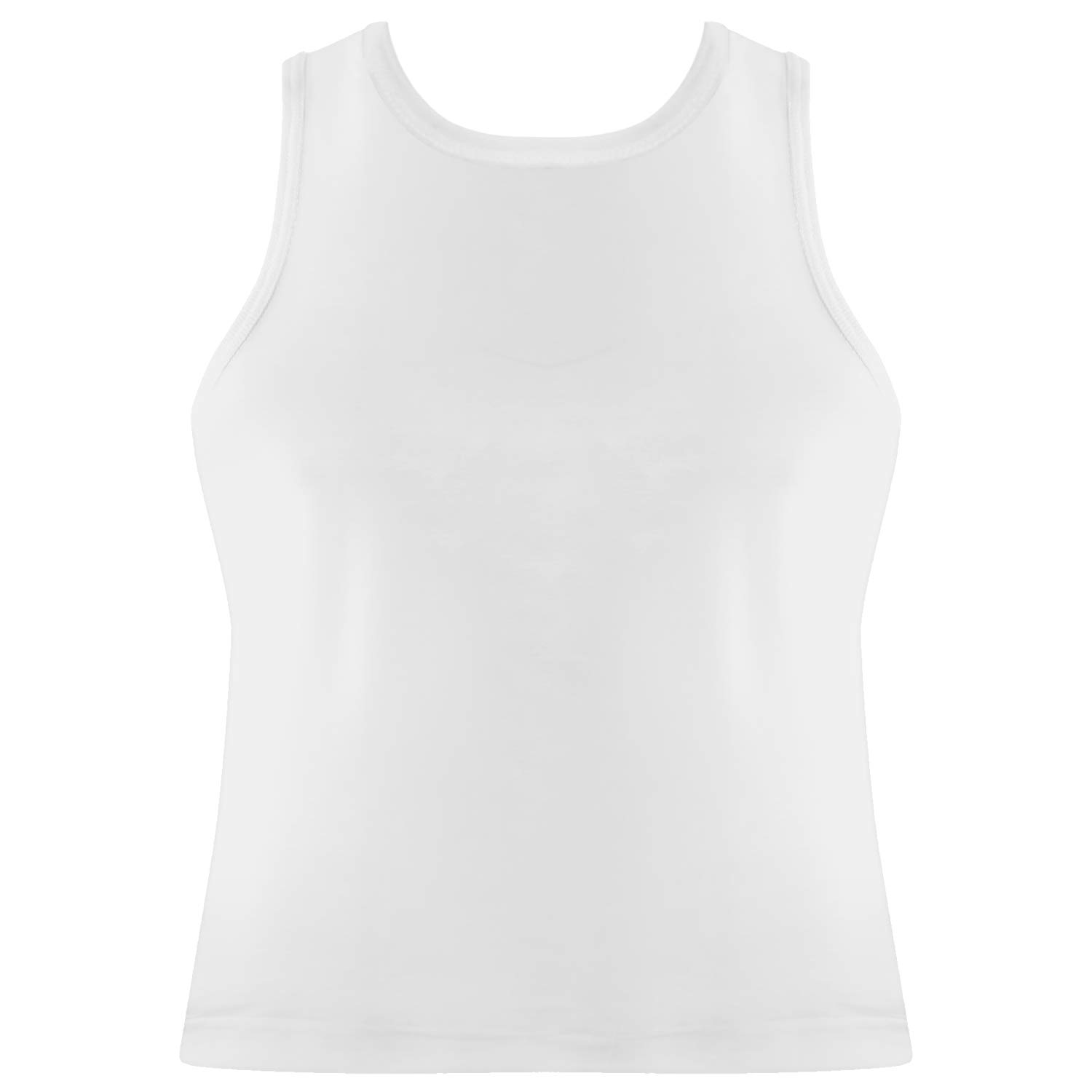 Everking Men's Cotton Roundneck Sleeveless White Vest Combo (Pack of 5)