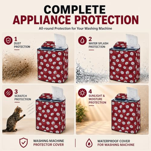 Image of Star Weaves Semi Automatic Washing Machine Cover for LG 6kg, 6.2kg, 6.5kg, 7kg, 7.5kg & 8kg Top Load | Waterproof, Dustproof, Rustproof | Heavy Duty Polyester Cover
