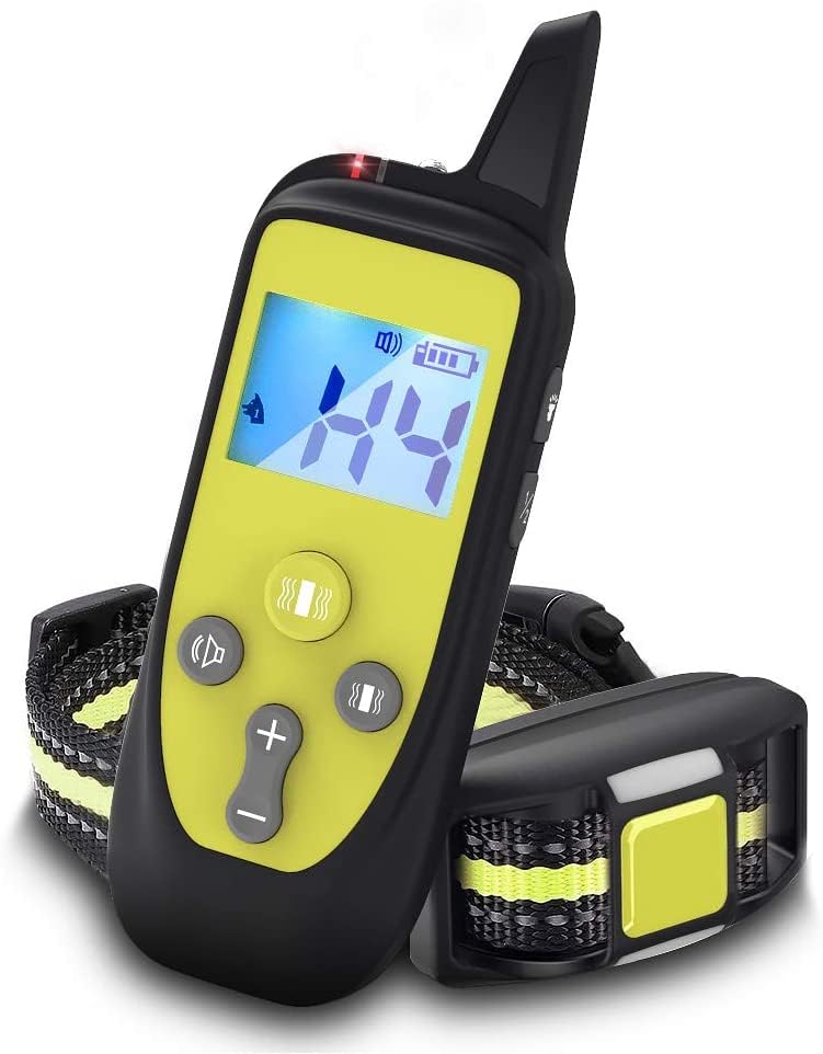 Dog Collar - 3300Ft Dog Training Collar with Remote for 5-120lbs Small Medium Large Dogs Rechargeable Waterproof e Collar with Beep (1-8), Vibration(1-16) (Yellow)