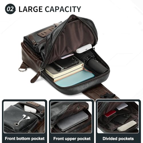 Image of Convertible Sling Bag Crossbody Backpack, Bags with Headphone Jack Shoulder Bag