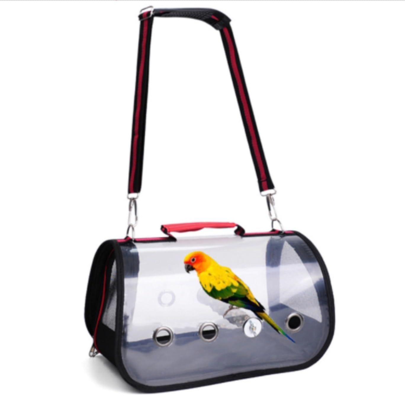 Jaula de pájaros, Jaulas Portátiles para Pájaros, Portador Transparente para Pájaros, Jaula para Pájaros De Viaje Transpirable, Portador Ligero para Casa De Pájaros Perchas de Descanso(Blue,M)