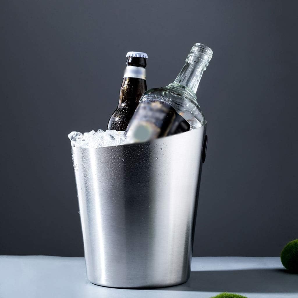 Cubitera Botella Vino Cubo de Hielo Oblicuo Creativo, Barril de Hielo de Acero Inoxidable, contenedor de Hielo multifunción para Vino, champán, Cerveza, Fiesta, Bar, Herramientas