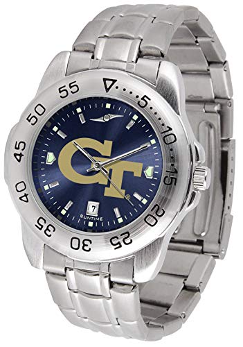 Image of SunTime Men's NCAA Team Sport Watch, 20mm Stainless Steel Strap, Reflective Shiny Dial with Date