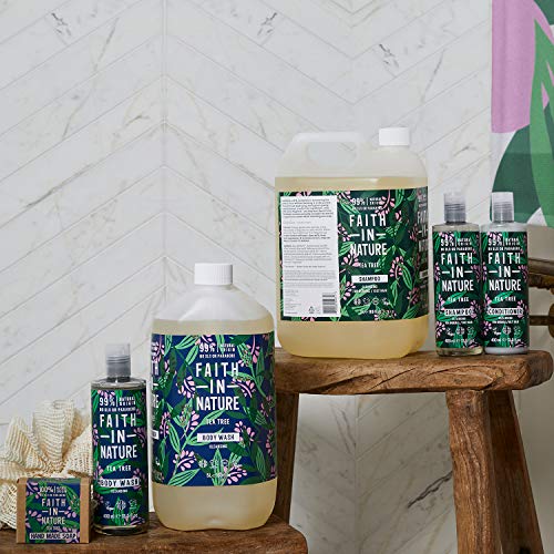 Faith In Nature Natural Tea Tree Shampoo, Cleansing, Vegan & Cruelty Free, No SLS or Parabens, For Normal to Oily Hair, 5L Refill Pack - Image 6