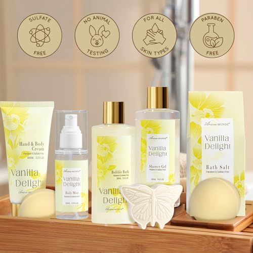 Spa Gifts for Women, 15Pcs Vanilla Rose Women Spa Gift Baskets - Image 3