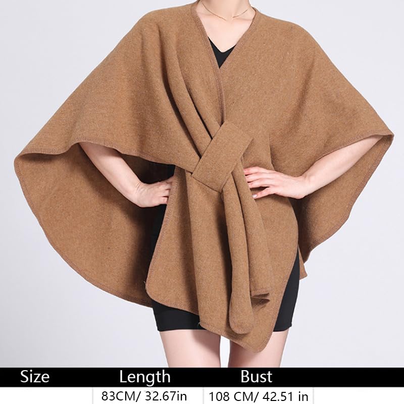 Elegant Shawl Wraps Soft Open Front Poncho Sweater, Womens Fall Winter Knit Poncho Cape Warm Shawl Wraps for Evening4