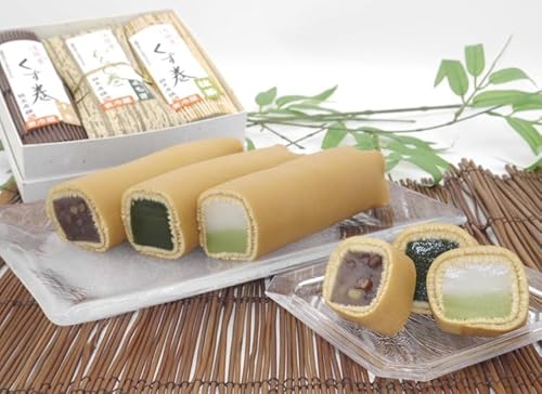 大砲巻姉妹品 くず巻 わらび巻 セット(小倉、抹茶、よもぎわらび)|和菓子 スイーツ 和スイーツ デザート あんこ 小豆 抹茶 よもぎ お菓子 おやつ 贈答品 ギフト プレゼント お取り寄せ グルメ 手土産 人気 愛知県 美浜町 飴文 大砲巻 くず巻 わらび巻※北海道・沖縄・離島への配送不可