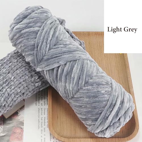 2pcs Yarn Velvet Knitting Yarn Soft Crochet Ball Craft Multi Colors, Ideal for Beginners Kids Crafts (Light Grey) - Image 2
