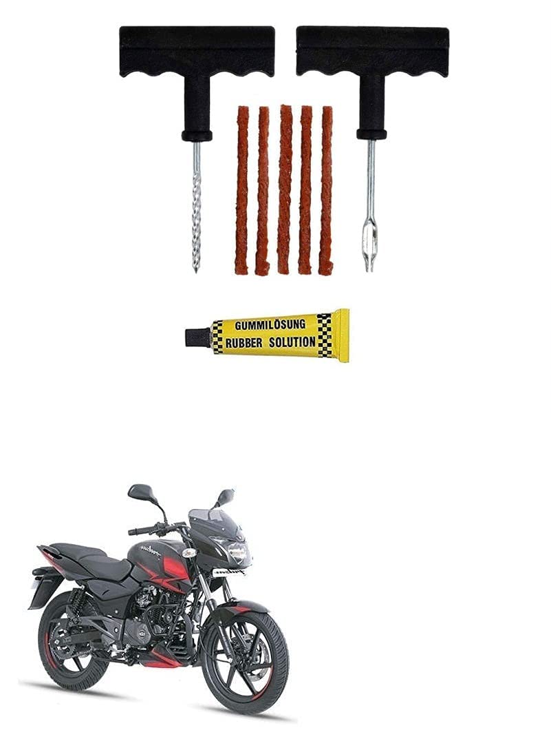 NVF 4 in 1 Universal Tubeless Tyre Puncture Repair Kit Puncher Patch Tools (T Handle Grips + 5 Repair String Plugs + Rubber Solution (B0B7F2N2XL) Amazon Price History, Amazon Price Tracker
