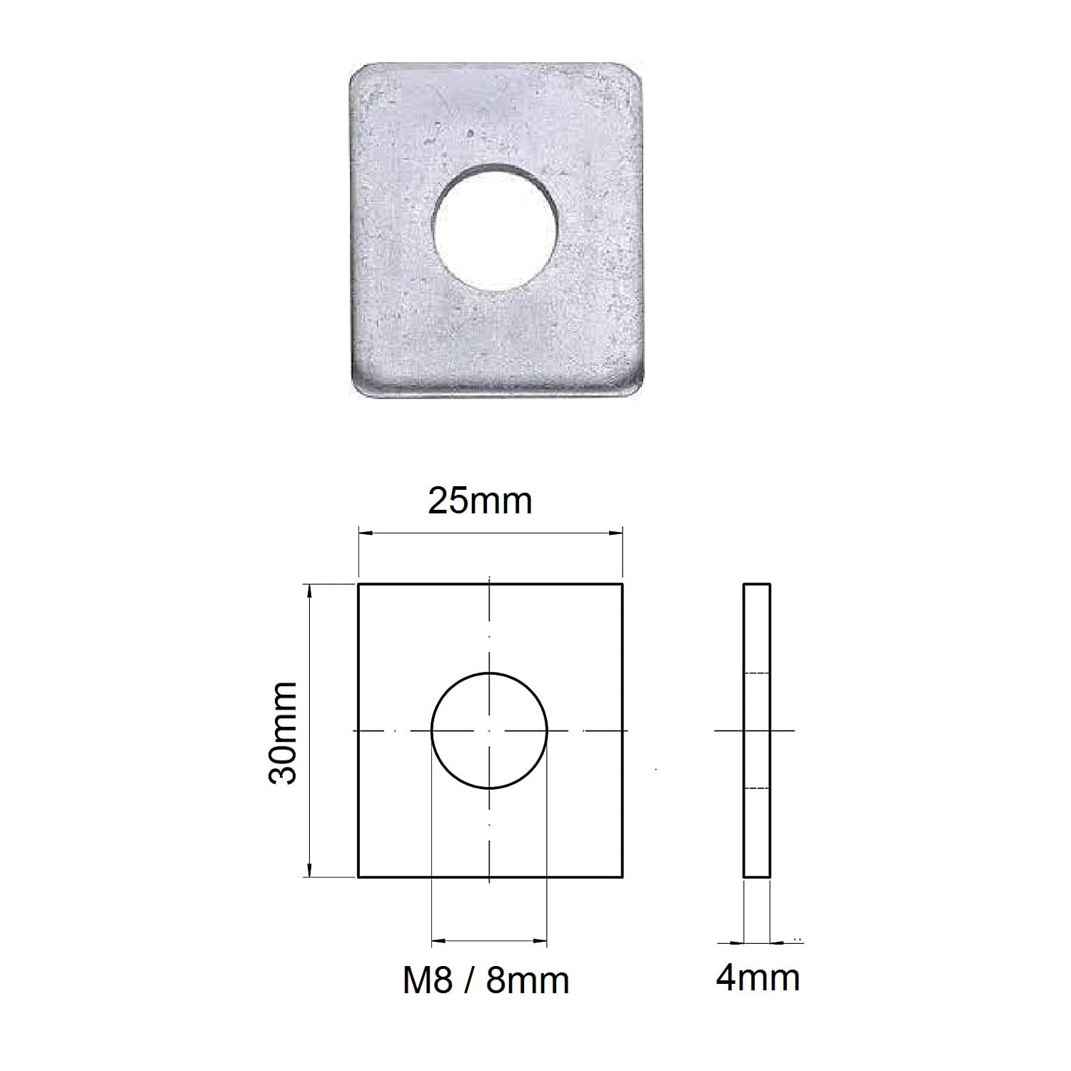 Rondelle M8 BZP (Ottonate) Diametro 25mm - Confezione Da 50 - KPUK - Nuove