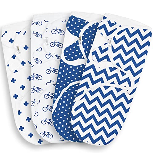 Image of BaeBae Goods Navy Bicycles Swaddle Blanket wrap (S/M)