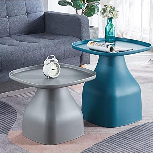 Table basse bleue carrée et petite table d'appoint polyvalente - 3