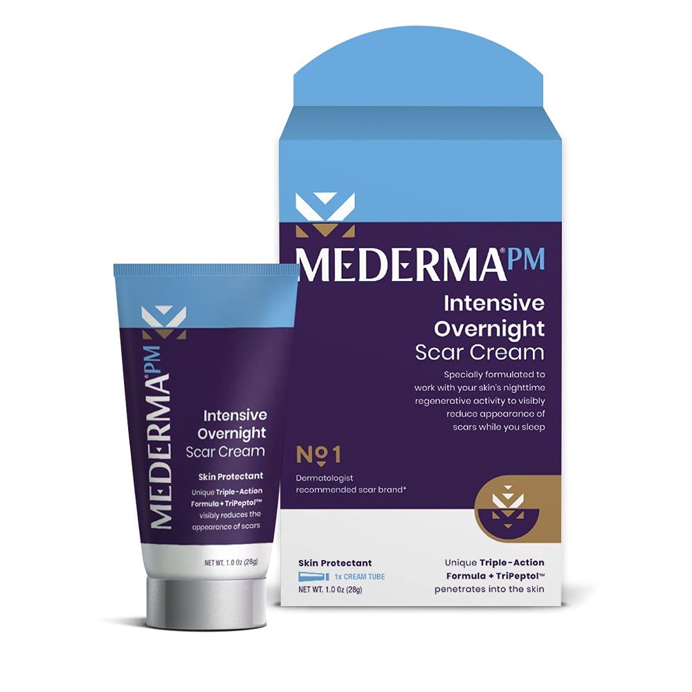 Mederma PM Intensive Overnight Scar Cream - Advanced Scar Treatment that Works with Skin's Nighttime Regenerative Activity - 1.0 oz (28g) : Health & Household