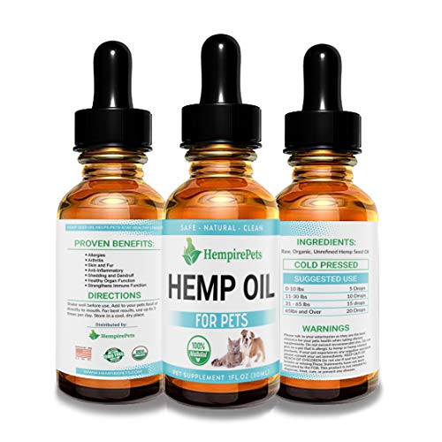 Hemp Oil for Dogs and Cats - 100 % Organic Natural Calming Drops