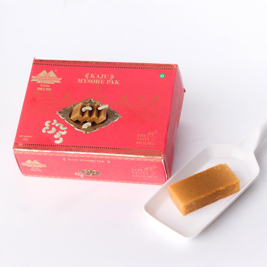 SHREE MAHALAKSHMI SWEETS Kaaju Mysore Pak 200 grams, Made with