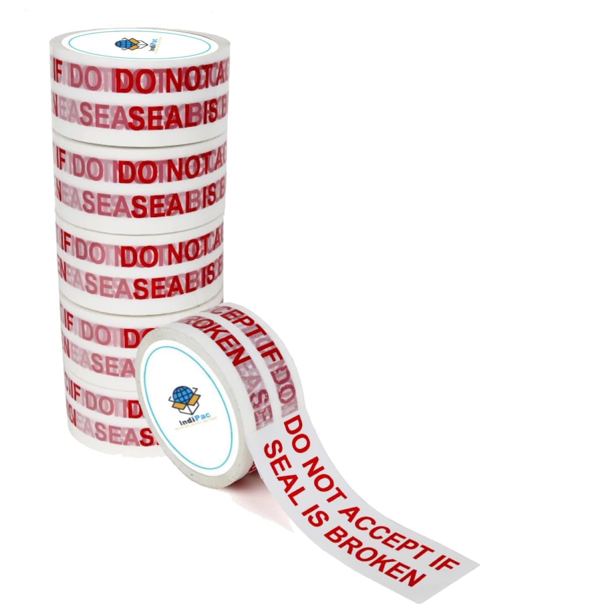 Indipac Do Not Accept If Seal is Broken Printed Packing Warning Security Packaging BOPPP Self Adhesive Tape 2 inch x 65 mtr (Pack of 6)-image-5
