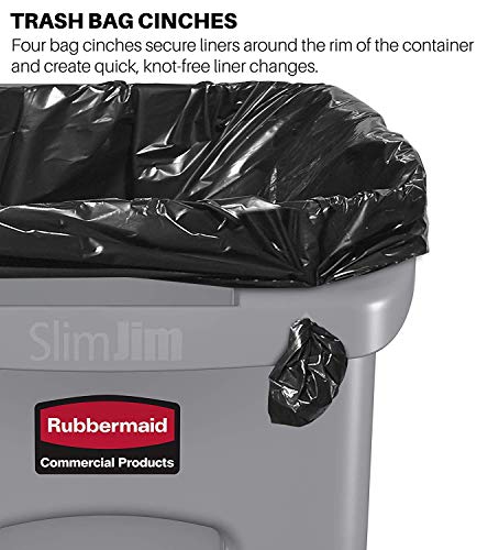 Caneca de basura rectangular Rubbermaid 23 gal negra pack 4 miniatura 3