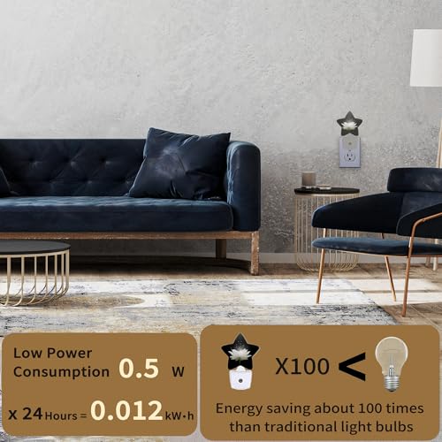 Image of White Lotus Flower Night Light Plug-in Dusk to Dawn Smart Sensor White Led Nightlight for Bedroom Bathroom Kitchen Hallway Stairs Energy Efficient Decor Desk Lamp
