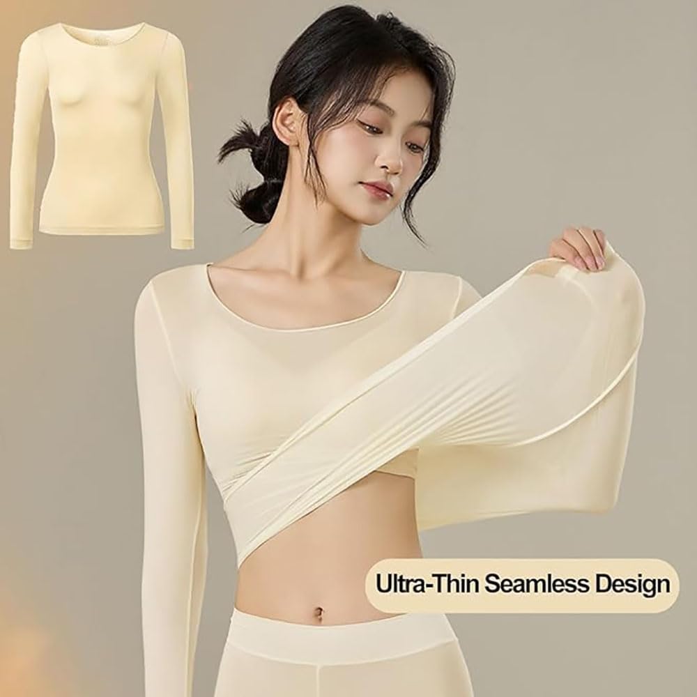 sous-vêtements Thermiques élastiques sans Coutures, sous-Couche élastique Ultra-Fine for l'hiver, Ensembles de sous-vêtements Thermiques Doux