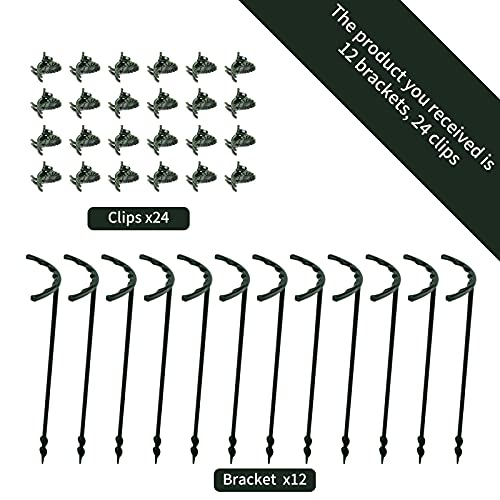 12 Pack Plant Support Plant Stakes With 24 Pcs Plant Clips, Half Round Plant Support Ring Plastic Plant Cage Holder Flower Pot Climbing Trellis For Small Plant Flower Vegetable,Indoor Plants #TOP5