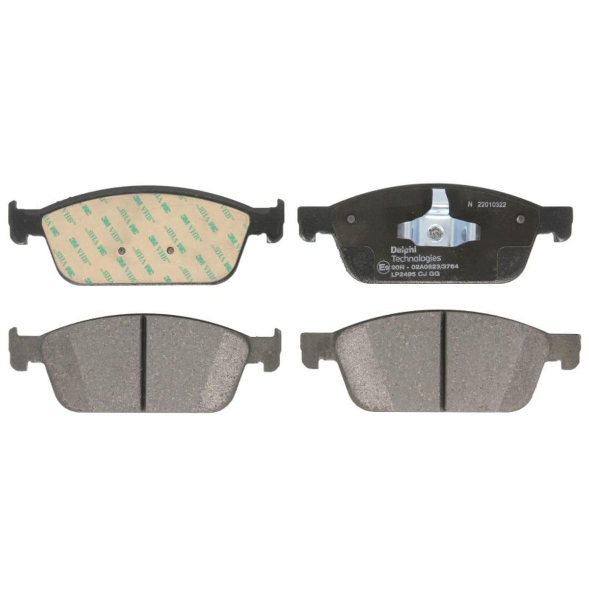 DELPHI Kit pastiglie freni Anteriore predisposto per visualizzazione avviso usura senza accessori LP3272 Compatibilità con VW Touareg CR7, AUDI A4 B9 Avant 8W5, 8WD Q5 FYB Q3 Sportback F3N Q7 4MB