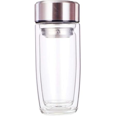 Amazon 男女兼用 贈り物 直飲み 水筒 ボトル 透明 二重ガラス ボトル ガラス水筒 ケータイマグ 茶こし付き 耐熱ガラス 280ml 水筒 マグボトル オンライン通販