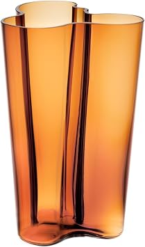 Iittala Aalto 1007881 Vase Glass Copper Coloured Dimensions 17 cm x 17 cm x 25 cm