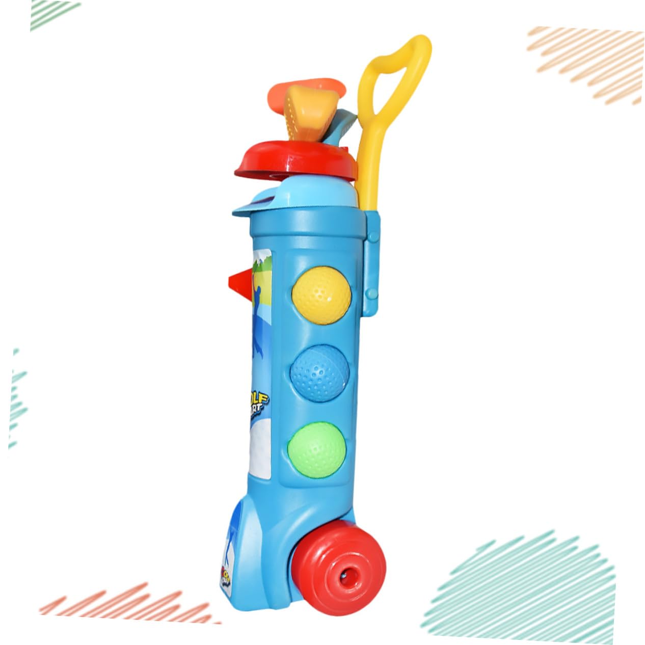 KONTONTY 1Set Mini Golf Practice Set for Lightweight Indoor Outdoor Sports Golfer with Clubs for Healthy Playtime Blue