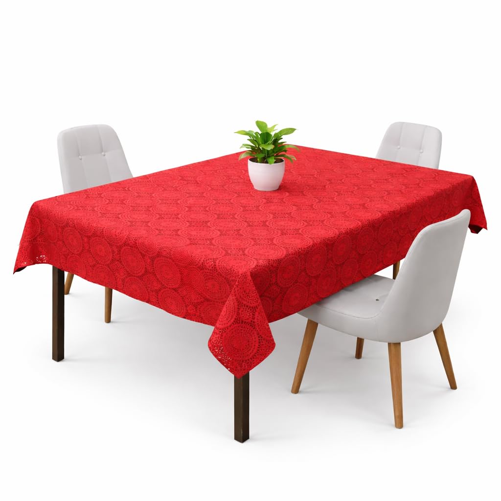 THE LION'S SHARE 2-4 Seater PVC Table Cover; Beige & Brown Squares; Anti Slip; 40x60 Inches; 4 Seater Center Table Cover. Tls-10-image-44