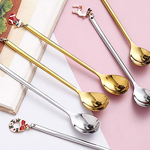 6 unidades colheres de café para misturar colheres para misturar colheres de aço inoxidável