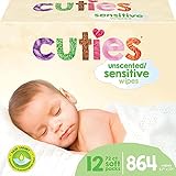 Cuties Baby Wipes | Unscented & Hypoallergenic | 12 Soft-Packs | 864 Total Wipes | Packaging May...