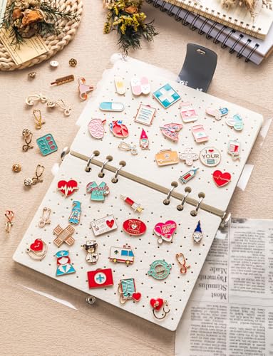 Image of 2Pcs 8 Pages White Enamel Pin Display Book for Enamel Pins, A5 Pins Collection Storage Organizer Book for Collectors, Portable Travel Pin Trading Books with Clear PVC Cover (Not Include Accessories)