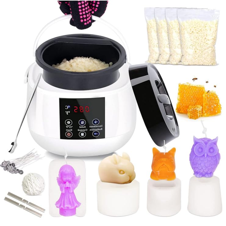Kit elettrico per la creazione di candele, con display a LED, controlla la temperatura della cera d'api, forniture fai da te per principianti e adulti, per amanti del mestiere