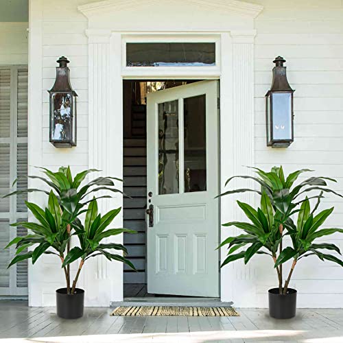 Artificial Dracaena Silk Plant 3Ft Tall Faux Plants Fake Dracaena Fragrans Tree In Pot For Living Room Floor Indoor Outdoor Office Home Decor #TOP5