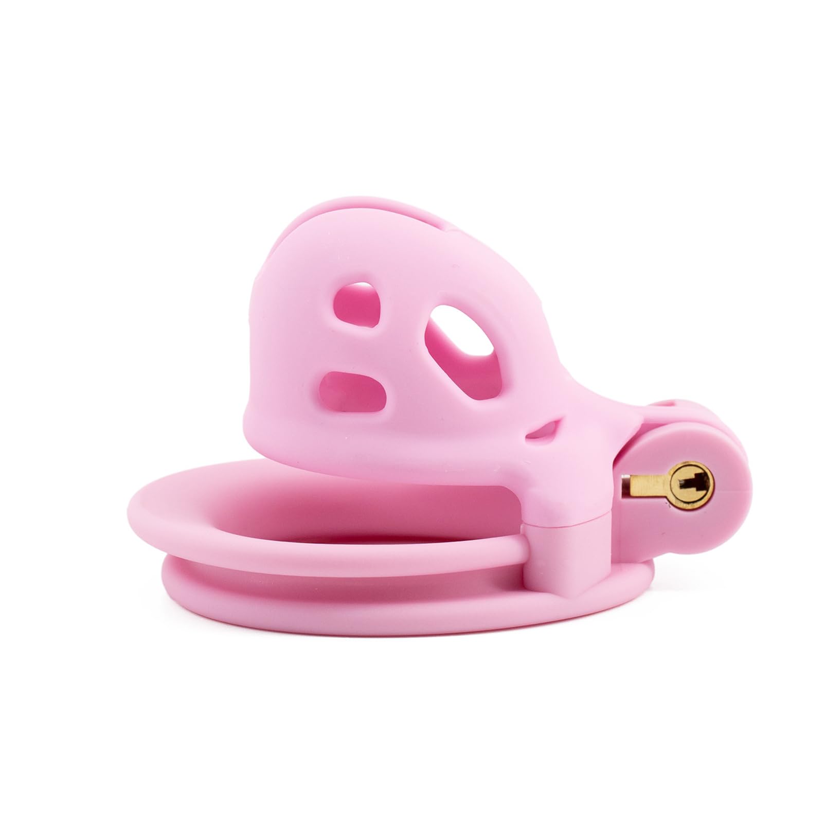 Chastity Cage Hommes avec 4 tailles différentes Double Arc Rings 3D Imprimé Cage à pénis/Cock Cage SM Bondage Sex Toy Set pour Homme Fétiche Exercice du Pénis (Nano,Pink)