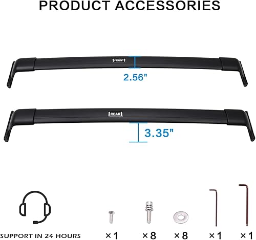 Miniatura 8 de Snailfly Barra transversal apta para Jeep Grand Cherokee L 2021 2022 2023 para portaequipajes de techo de barra transversal accesorios exteriores de
