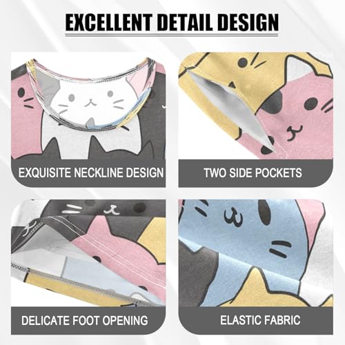 Short Sleeve Pajamas Sets Summer Cotton Sleepwear Cats in The Style Of Sanrio4