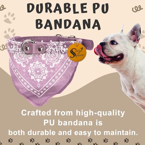 Image of Sage Square Stylish Dog Collar Scarf - Adjustable, Comfortable, Fashionable Accessory for Pets, Soft & Durable Fabric, Dog Breeds, Ideal for Daily Use, Special Occasions (Blue)