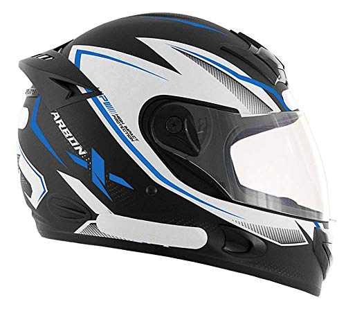 Capacete Moto MX2 Carbon X Preto com azul Brilhante 58