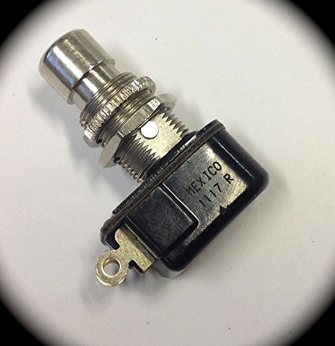 Nte Electronics 54-066 Single Pole Pushbutton Switch, Spst Circuit, Off-(On) Action, Brass/Nickel Plate Actuator, Solder Lug End Terminal, 6 Amp, 125V #TOP8